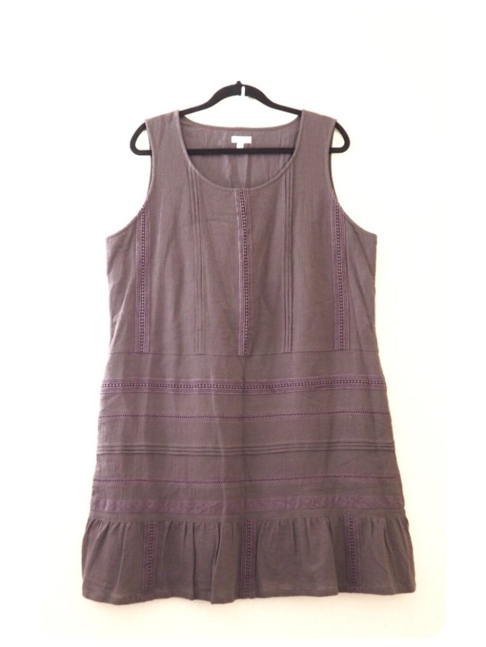 Garnet Hill Lace-Detail Trapeze Sleeveless Dress sz 18